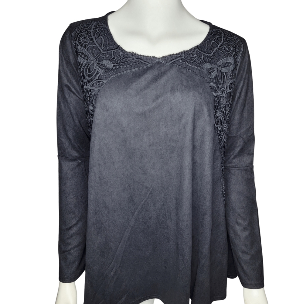 Faux Suede blouse